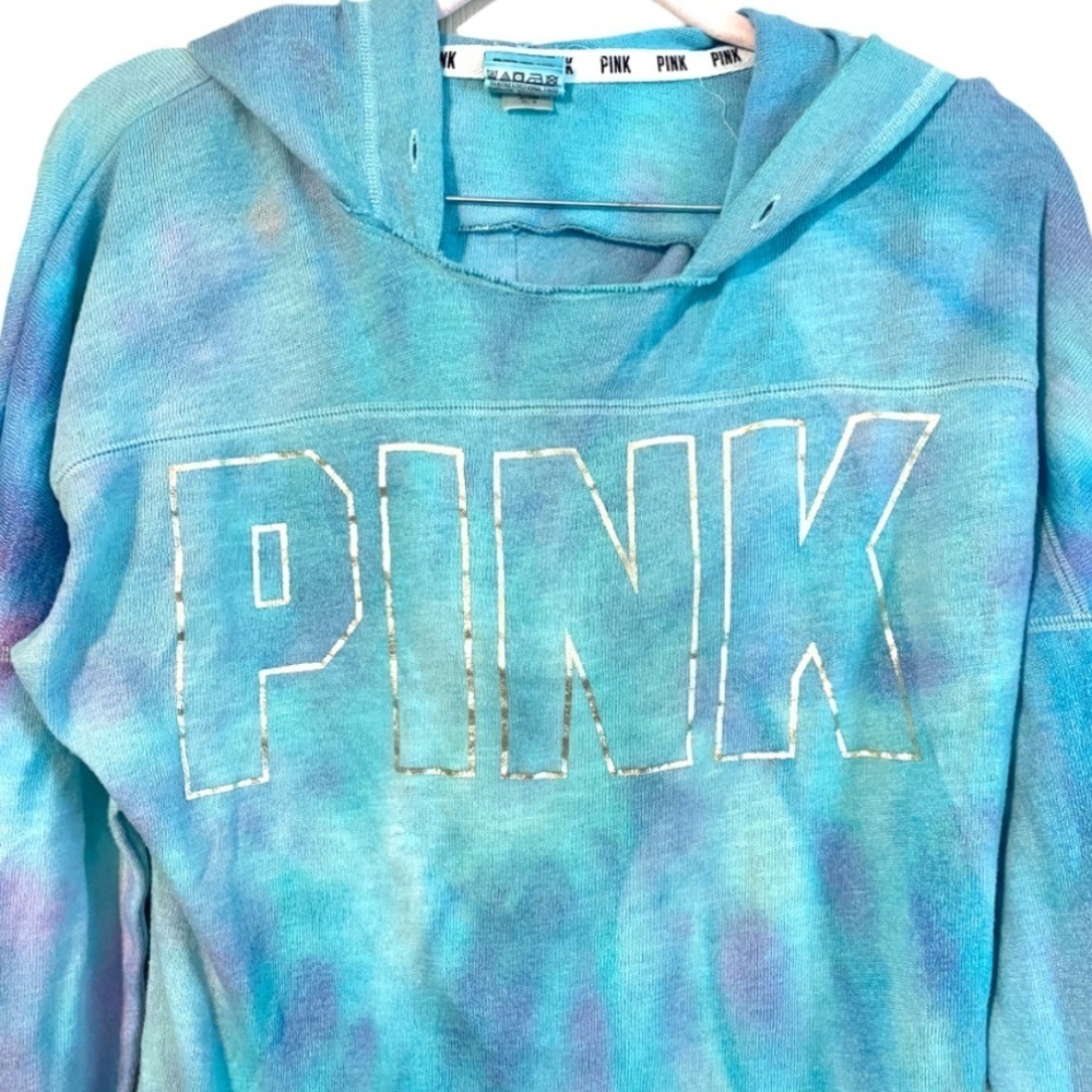 VS Pink tie dye open back hooded sweatshirt xs - Picture 3 of 7
